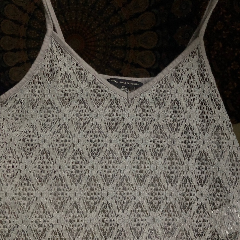 Gray Floral Crop Top